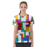 Colorful Bricks, Bricks, Colorful, Colors, Games, Lego, Rainbow Women s Sport Mesh T-Shirt