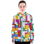 Colorful Bricks, Bricks, Colorful, Colors, Games, Lego, Rainbow Women s Zipper Hoodie