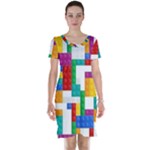 Colorful Bricks, Bricks, Colorful, Colors, Games, Lego, Rainbow Short Sleeve Nightdress