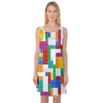 Colorful Bricks, Bricks, Colorful, Colors, Games, Lego, Rainbow Sleeveless Satin Nightdress