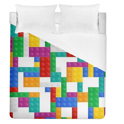 Colorful Bricks, Bricks, Colorful, Colors, Games, Lego, Rainbow Duvet Cover (Queen Size) from ArtsNow.com