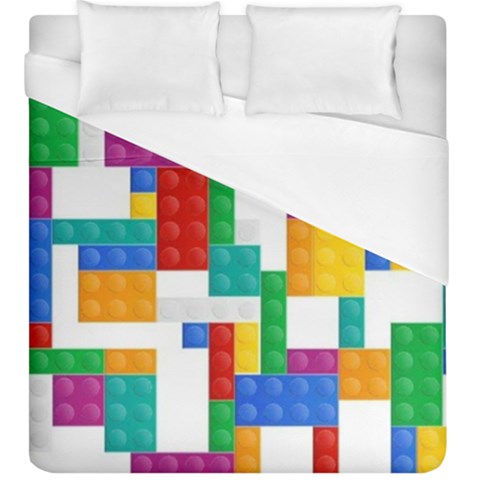 Colorful Bricks, Bricks, Colorful, Colors, Games, Lego, Rainbow Duvet Cover (King Size) from ArtsNow.com