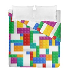 Colorful Bricks, Bricks, Colorful, Colors, Games, Lego, Rainbow Duvet Cover Double Side (Full/ Double Size) from ArtsNow.com