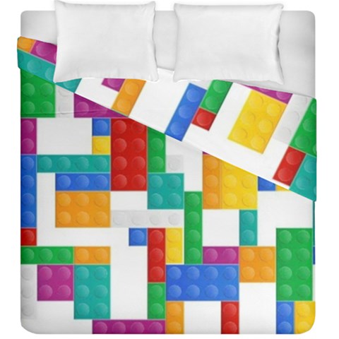 Colorful Bricks, Bricks, Colorful, Colors, Games, Lego, Rainbow Duvet Cover Double Side (King Size) from ArtsNow.com