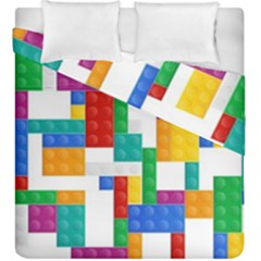 Colorful Bricks, Bricks, Colorful, Colors, Games, Lego, Rainbow Duvet Cover Double Side (King Size) from ArtsNow.com