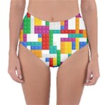 Colorful Bricks, Bricks, Colorful, Colors, Games, Lego, Rainbow Reversible High-Waist Bikini Bottoms