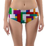 Colorful Bricks, Bricks, Colorful, Colors, Games, Lego, Rainbow Reversible Mid-Waist Bikini Bottoms