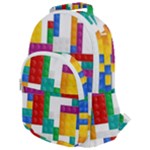 Colorful Bricks, Bricks, Colorful, Colors, Games, Lego, Rainbow Rounded Multi Pocket Backpack