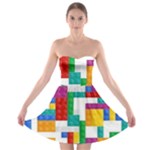 Colorful Bricks, Bricks, Colorful, Colors, Games, Lego, Rainbow Strapless Bra Top Dress