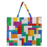 Colorful Bricks, Bricks, Colorful, Colors, Games, Lego, Rainbow Zipper Large Tote Bag