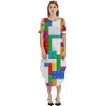 Colorful Bricks, Bricks, Colorful, Colors, Games, Lego, Rainbow Cold Shoulder Loose Fit Dress With Pockets