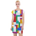 Colorful Bricks, Bricks, Colorful, Colors, Games, Lego, Rainbow Cap Sleeve Bodycon Dress