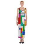 Colorful Bricks, Bricks, Colorful, Colors, Games, Lego, Rainbow Fitted Maxi Dress