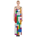 Colorful Bricks, Bricks, Colorful, Colors, Games, Lego, Rainbow Thigh Split Maxi Dress