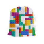 Colorful Bricks, Bricks, Colorful, Colors, Games, Lego, Rainbow Drawstring Pouch (XL)