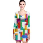 Colorful Bricks, Bricks, Colorful, Colors, Games, Lego, Rainbow Long Sleeve Velvet Bodycon Dress