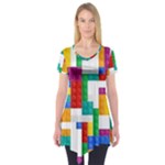 Colorful Bricks, Bricks, Colorful, Colors, Games, Lego, Rainbow Short Sleeve Tunic 