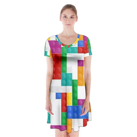 Colorful Bricks, Bricks, Colorful, Colors, Games, Lego, Rainbow Short Sleeve V