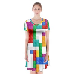 Colorful Bricks, Bricks, Colorful, Colors, Games, Lego, Rainbow Short Sleeve V