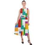 Colorful Bricks, Bricks, Colorful, Colors, Games, Lego, Rainbow Midi Tie-Back Chiffon Dress