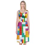 Colorful Bricks, Bricks, Colorful, Colors, Games, Lego, Rainbow Midi Sleeveless Dress