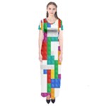 Colorful Bricks, Bricks, Colorful, Colors, Games, Lego, Rainbow Short Sleeve Maxi Dress