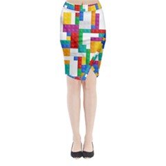 Colorful Bricks, Bricks, Colorful, Colors, Games, Lego, Rainbow Midi Wrap Pencil Skirt from ArtsNow.com