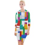 Colorful Bricks, Bricks, Colorful, Colors, Games, Lego, Rainbow Quarter Sleeve Hood Bodycon Dress