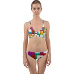 Colorful Bricks, Bricks, Colorful, Colors, Games, Lego, Rainbow Wrap Around Bikini Set