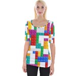 Colorful Bricks, Bricks, Colorful, Colors, Games, Lego, Rainbow Wide Neckline T-Shirt