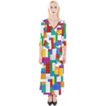 Colorful Bricks, Bricks, Colorful, Colors, Games, Lego, Rainbow Quarter Sleeve Wrap Maxi Dress