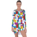 Colorful Bricks, Bricks, Colorful, Colors, Games, Lego, Rainbow Asymmetric Cut-Out Shift Dress