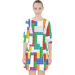 Colorful Bricks, Bricks, Colorful, Colors, Games, Lego, Rainbow Quarter Sleeve Pocket Dress