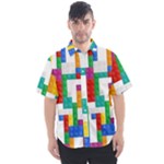 Colorful Bricks, Bricks, Colorful, Colors, Games, Lego, Rainbow Men s Short Sleeve Shirt