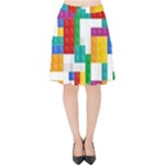 Colorful Bricks, Bricks, Colorful, Colors, Games, Lego, Rainbow Velvet High Waist Skirt