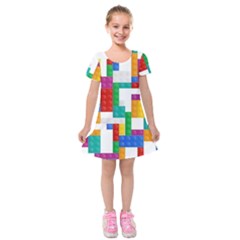 Colorful Bricks, Bricks, Colorful, Colors, Games, Lego, Rainbow Kids  Short Sleeve Velvet Dress from ArtsNow.com