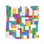 Colorful Bricks, Bricks, Colorful, Colors, Games, Lego, Rainbow Square Tapestry (Small)