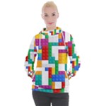 Colorful Bricks, Bricks, Colorful, Colors, Games, Lego, Rainbow Women s Hooded Pullover