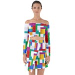 Colorful Bricks, Bricks, Colorful, Colors, Games, Lego, Rainbow Off Shoulder Top with Skirt Set