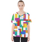 Colorful Bricks, Bricks, Colorful, Colors, Games, Lego, Rainbow V-Neck Dolman Drape Top