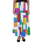 Colorful Bricks, Bricks, Colorful, Colors, Games, Lego, Rainbow Flared Maxi Skirt