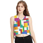 Colorful Bricks, Bricks, Colorful, Colors, Games, Lego, Rainbow V-Neck Cropped Tank Top