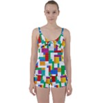 Colorful Bricks, Bricks, Colorful, Colors, Games, Lego, Rainbow Tie Front Two Piece Tankini