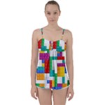 Colorful Bricks, Bricks, Colorful, Colors, Games, Lego, Rainbow Babydoll Tankini Top