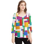 Colorful Bricks, Bricks, Colorful, Colors, Games, Lego, Rainbow Chiffon Quarter Sleeve Blouse