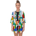 Colorful Bricks, Bricks, Colorful, Colors, Games, Lego, Rainbow Open Front Chiffon Kimono