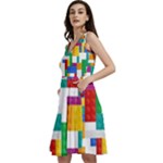 Colorful Bricks, Bricks, Colorful, Colors, Games, Lego, Rainbow Sleeveless V-Neck Skater Dress with Pockets