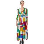 Colorful Bricks, Bricks, Colorful, Colors, Games, Lego, Rainbow Button Up Boho Maxi Dress