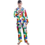 Colorful Bricks, Bricks, Colorful, Colors, Games, Lego, Rainbow Men s Long Sleeve Satin Pajamas Set