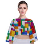 Colorful Bricks, Bricks, Colorful, Colors, Games, Lego, Rainbow Tie Back Butterfly Sleeve Chiffon Top